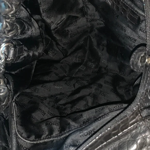 Michael Michael Kors Black Croc-Embossed Bag - Picture 3 of 16